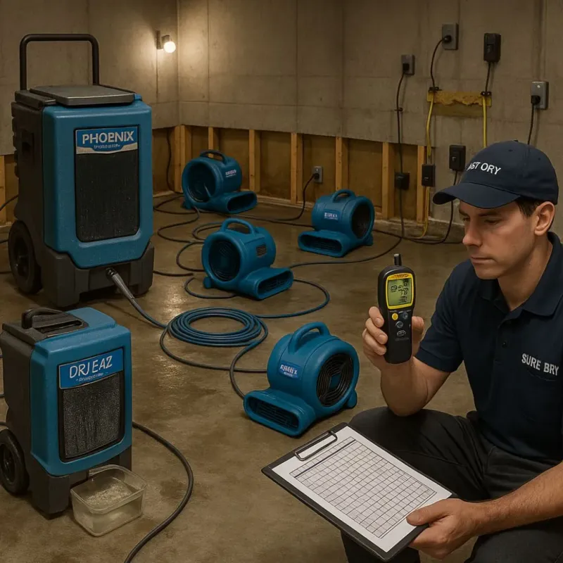 Structural Drying and Dehumidification process in The Villages, FL